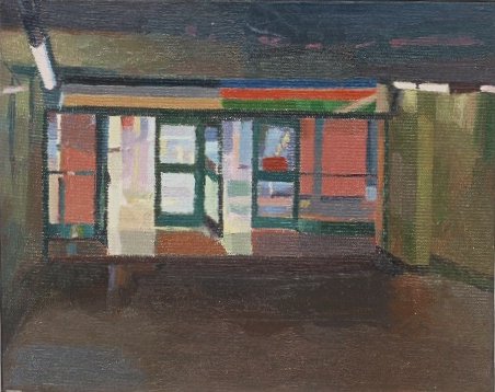 John Lee, Suburban Station Rainbow, Oil on Linen